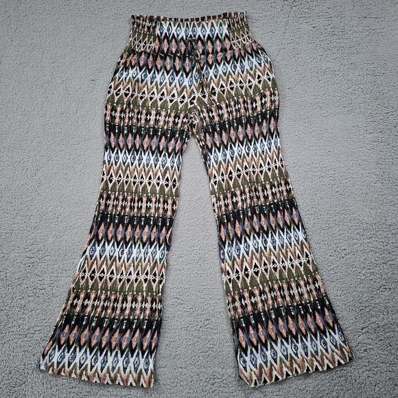 Peace & Pearls Pants - Peace & Pearls Women's Soft Printed Wide Leg Printed Pants Size Large